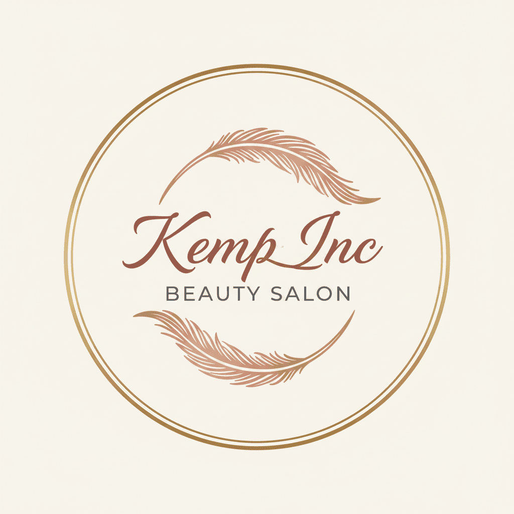 Corporate Kemp Inc beauty salon logo representing elegance and professional beauty services
